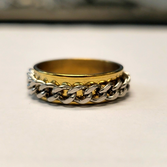 Mens - Chain Rings Stainless Steel Rings Hip Hop Size 11 - Picture 2 of 7